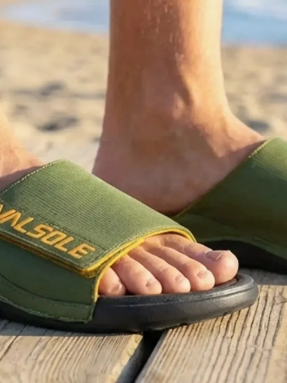 Men’s Olive Green Adjustable Slide Sandal